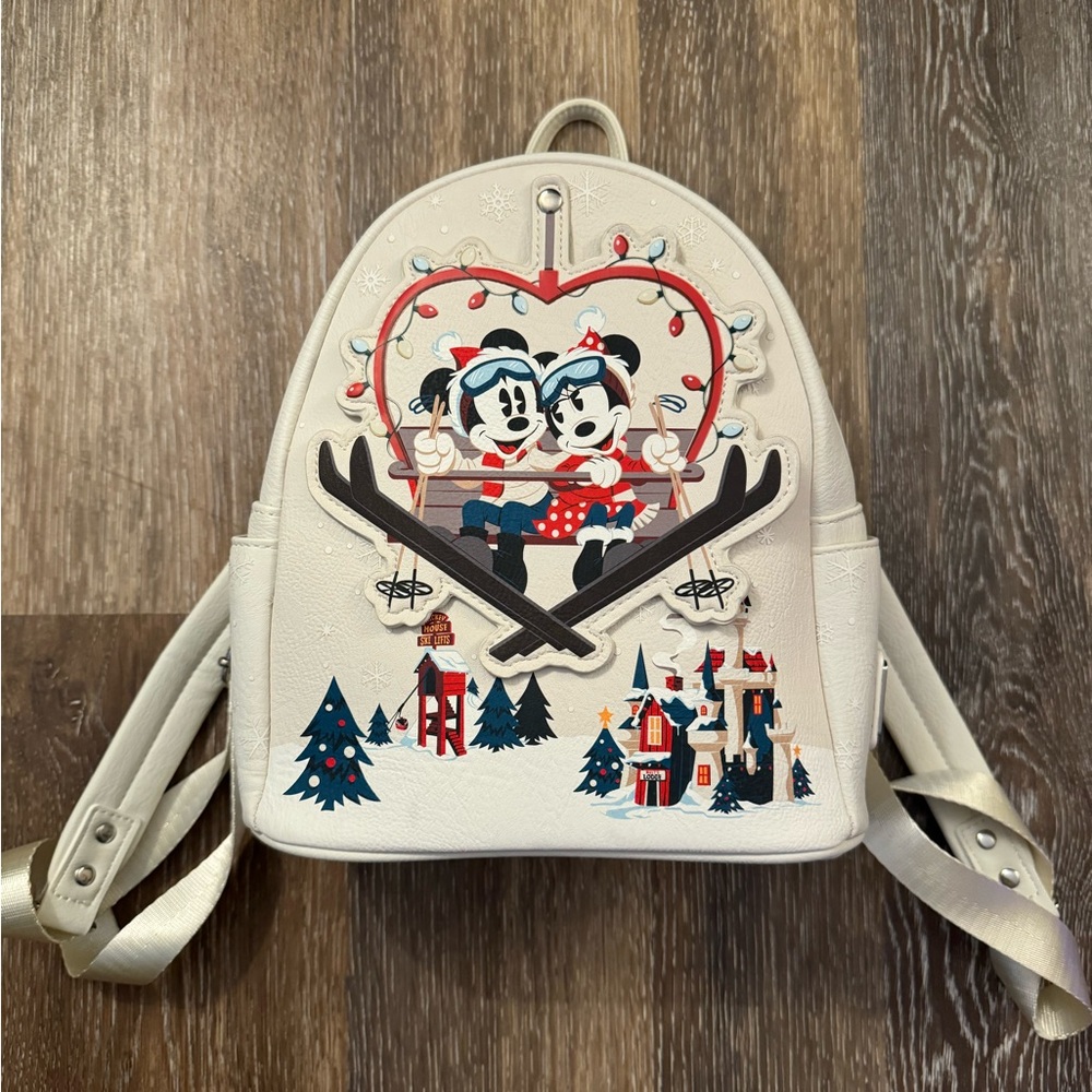 Minnie & Mickey Ski Lodge Christmas Loungefly Backpack